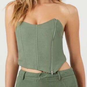 Forever21 Cropped Bustier Tube Top